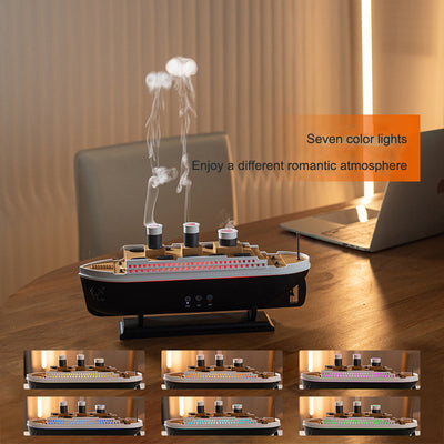 Simulated ship smoke ring aromatherapy machine desktop creative volcano spray jellyfish cruise fragrance humidifier