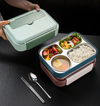 Classic simple 304 stainless steel double-sided buckle lunch box bento box with soup bowl