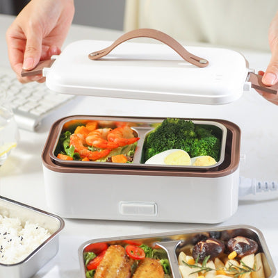 Electric lunch box stainless steel liner portable plug-in small insulation lunch box home heating lunch box steaming rice artifa